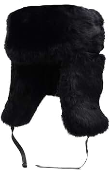 Amazon.com: Yosang Rabbit Fur Russian Ushanka Winter Hat Trapper