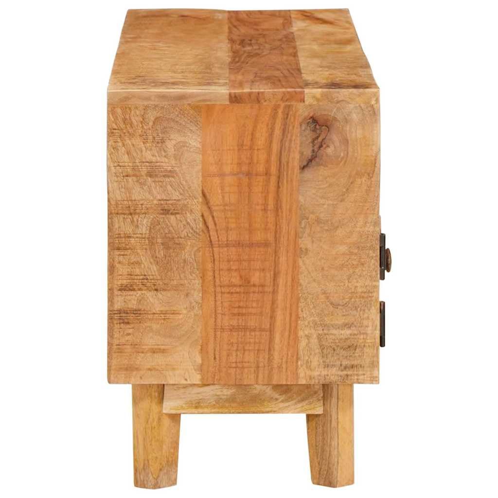 Armadio multimediale in legno massiccio di mango, marrone, 110 x | Cassettiera TV compatta in legno di mango con 2 ante per soggiorno e corridoio. Regolabile liberamente nella stanza.