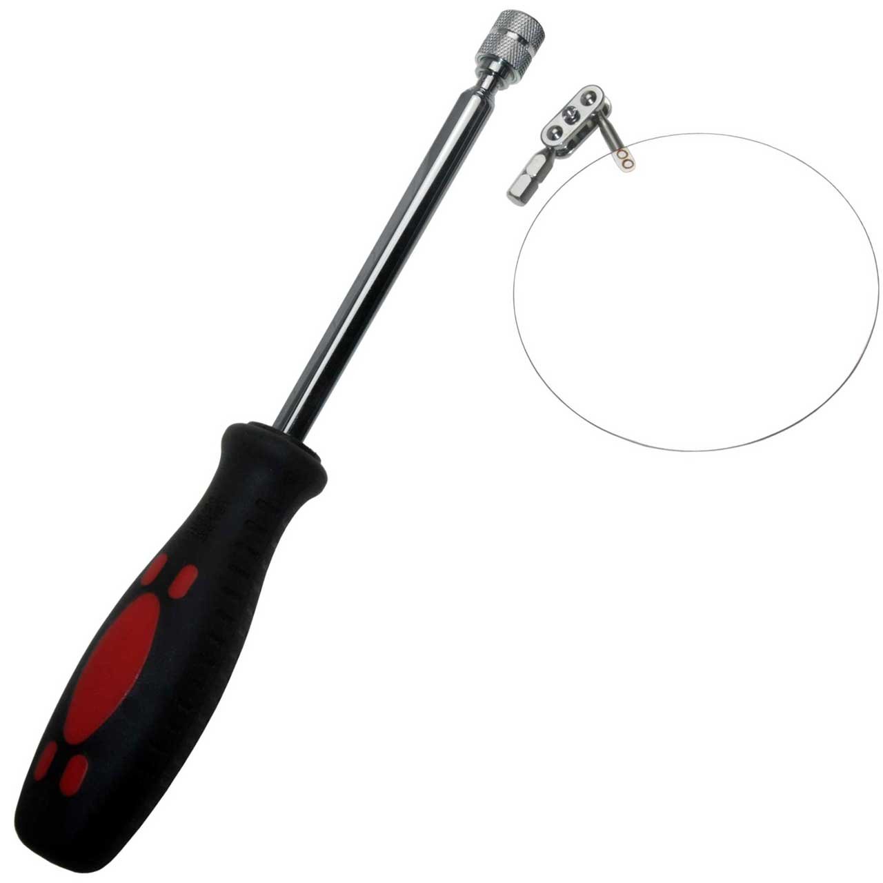 Telescópico Espejo de inspección de acero sthal Espejo 100 mm de diámetro longitud 1180 mm überwachungsspiegel (extra largo acero inoxidable espejo)