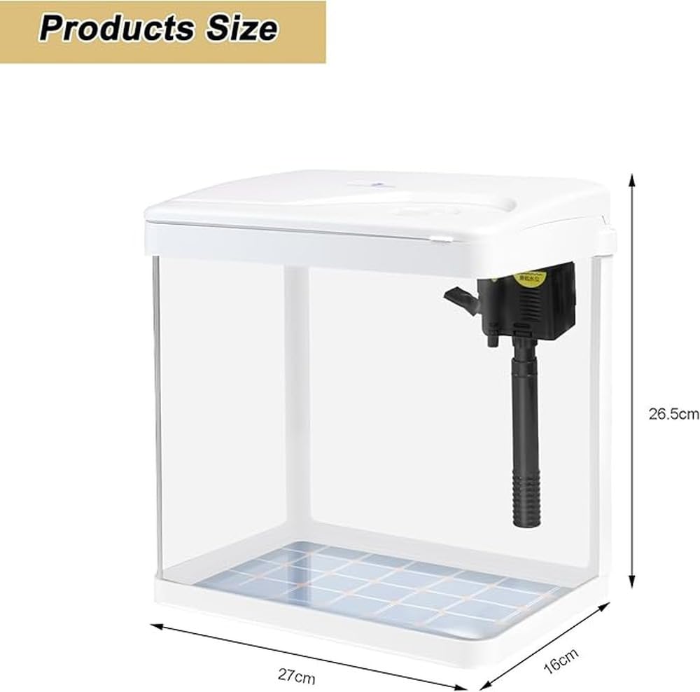 Piccolo acquario per pesci L'acquario da 2 galloni offre un display moderno con struttura in vetro ad trasparenza per Betta Betta da 5 galloni