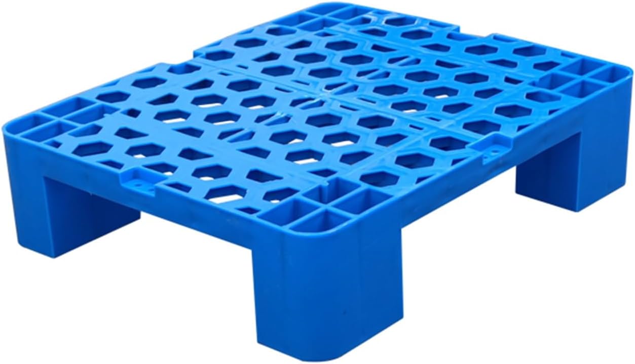 Plastic Pallets, Waterproof Storage Lightweight Grid Pad, HDPE Breathable Article Floor Racks Tray for Garage Supermarket Basement (Color : Blue-1 pcs, Size : 19.7x16.5x4.7IN)