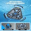 UIRWAY 4-in-1 Deluxe Swimming Pool Cleaning Kit - Includes Upgrade Triangular Pool Vacuum Head, Detachable Brush, Deep Leaf Skimmer Net, Adjustable Aluminum Pole Inground & Above Ground Pools