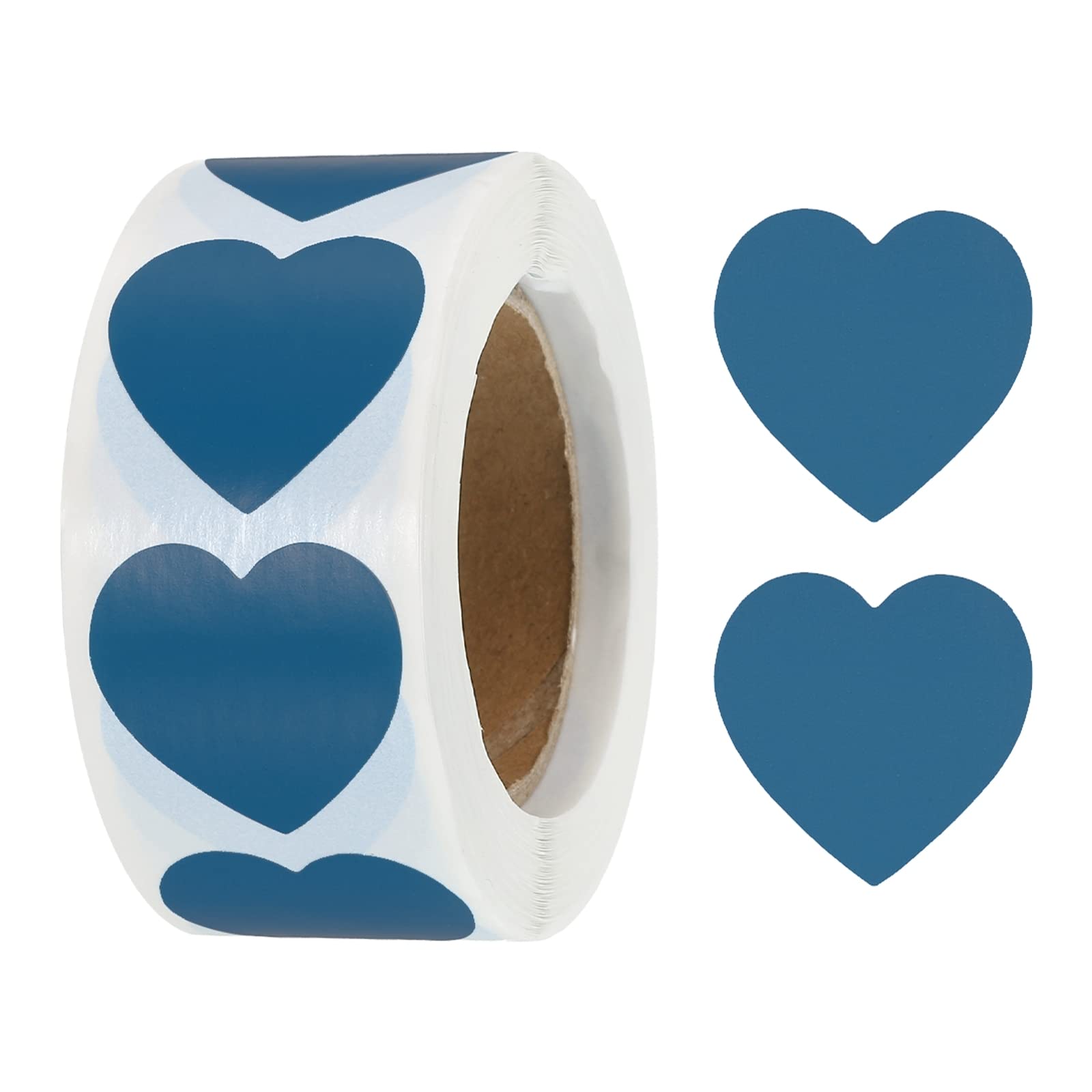 sourcing map Calcomanía en forma de corazón de 1 pulgada, etiqueta de amor autoadhesiva para decoración de corazón, día de San Valentín, boda, fiesta, azul marino, 500 unidades
