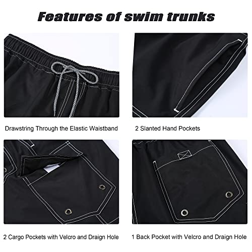 Image of BOJIN Mens Swim Trunks 9 inch Quick Dry Stretch Swim Shorts Mesh Lining Bathing Suits Swimwear Beach Shorts with Pockets