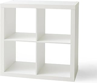4-Cube Storage Organizer – White Textured Modular Shelf Unit for Closet,...