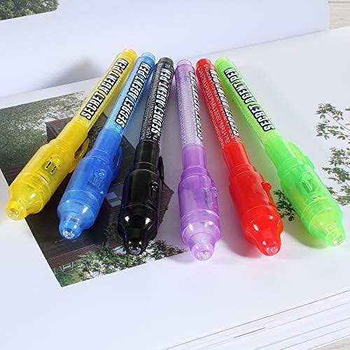 Invisible Ink Pen, Spy Pen with UV Light, Secret Message, Party Goody Bag Stuffer, Detective Birthday Party Accessory for Kids