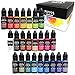 Pixiss Alcohol Ink Set - 25 Large Highly Saturated Colors (15ml/.5oz) Alcohol-Based Inks for Resin Petri Dishes, Alcohol Ink Paper, Tumblers, Coasters, Resin Dye