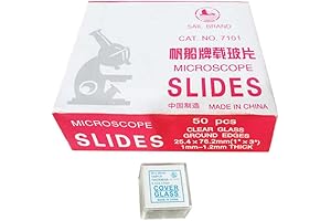 Microscope Cover Slips - 50pcs Pre-Cleaned Premium Quality Cover Slips for Clear Viewing