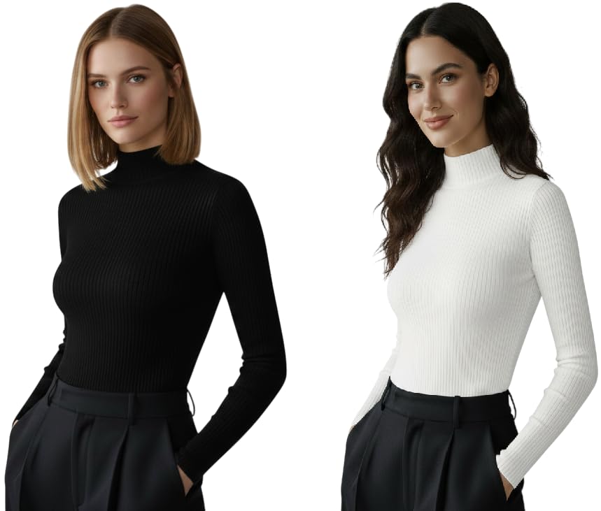 Women’s Warm Turtleneck Pullover – Cozy Cotton-Blend Winter Sweater with Slim-Fit Silhouette, Long Sleeves & Timeless High-Neck Style for Layering, Workwear & Everyday Fashion-image-37