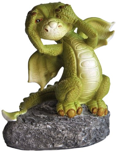 Miniatur-Drachenfigur Für Feengarten & Terrarium – „Hear No Evil“, Handbemalt, 8,3 Cm