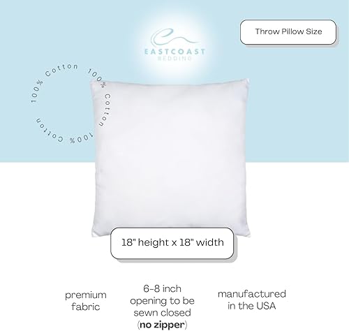 Miniatura 2 de East Coast Bedding  Funda de almohada de repuesto 100% algodón  Funda de almohada de bricolaje  Funda de almohada vacía para relleno personalizado