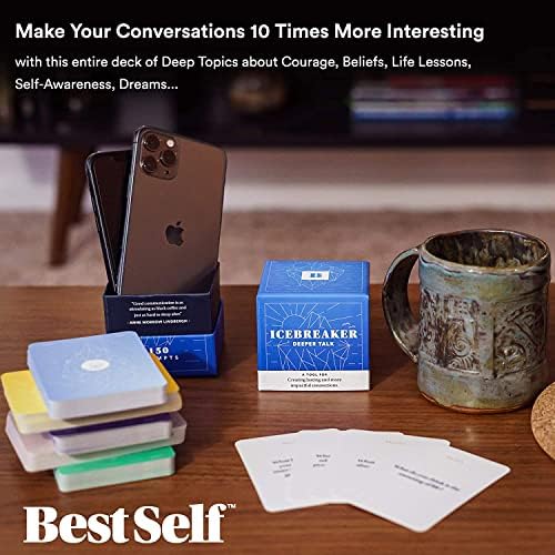 BESTSELF Conversation Starter DeepTalk Deck Powerful Tool to Establish and Strengthen Relationships by Cultivating Open, Engaging and Meaningful Interactions - 150 Engaging Conversation Prompts