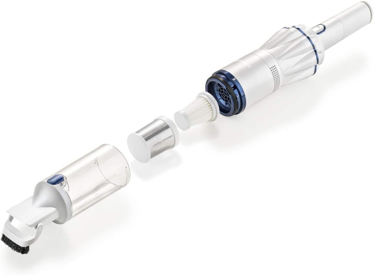 Nærbillede view of the stainless steel filter component of the Genius Invictus One vacuum cleaner.