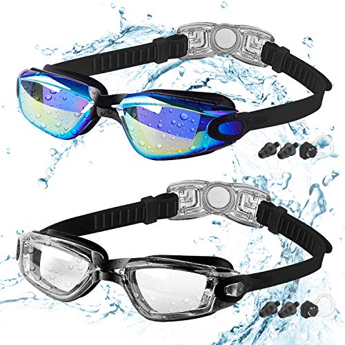 Kids Swim Goggles, 2 Packs Crystal Clear Swimming Goggles for Kids, and Teens