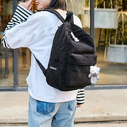 Mochila de lantejoula de veludo cotelê bolsa de moda estudante bolsa feminina jovem moda simples bol