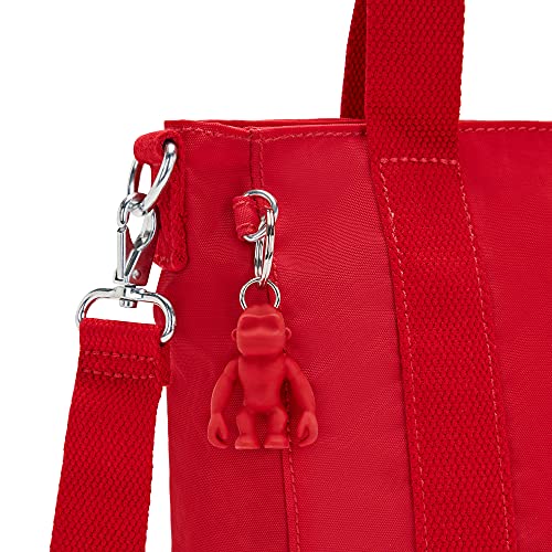 Kipling Women's Asseni Mini Tote, Compact Lightweight Everyday Purse, Nylon Shoulder Bag, Red Rouge #TOP4