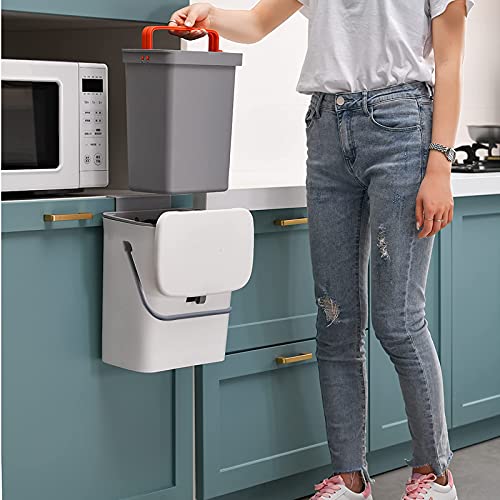 Caneca de basura rectangular para cocina 2.4 gal miniatura 5