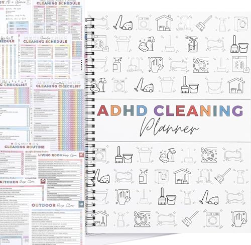 ADHD Cleaning Planner, Cleaning Schedule and Checklist Organizer, Daily Weekly