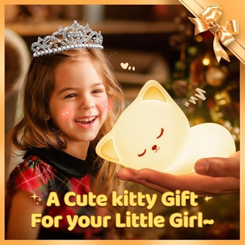 Image of Desidiya Sleeping Cat Rechargeable Silicone Night Lamp - Cozy Cat LED Lamp, Kids Night Light, Nursery Decor, Birthday Gift, Silicone LED Light
