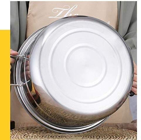 Zestaw naczyń do gotowania na parze 3-poziomowy ze stali nierdzewnej, kuchenka indukcyjna, kuchenka gazowa, garnek do gotowania o dużej pojemności (26 cm) (30 cm)