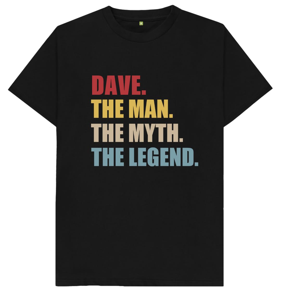 Misfits-Apparel Men's Black Dave The Man The Myth The Legend T Shirt Xl