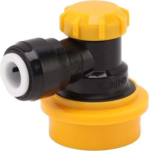 Adaptador de conector rápido de doble apriete de 516 pulgadas, cierre de montaje duotight de desconexión rápida, desmontaje a mano (líquido amarillo)