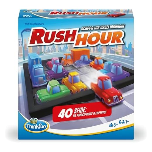 ThinkFun - Rush Hour Gioco | Giochi Da Tavolo per Bambini 40 Sfide | Bambino e Bambina 8 Anni Idee Regalo | Giochi Bambini 8 Anni | Rush Hour Versione Italiana