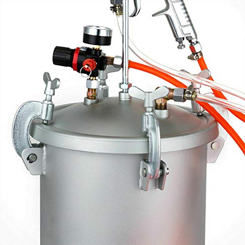 Verfspuitpistool 10 l drukvat lakpistool 3 mm standaard mondstuk verfreservoir met luchtregelaar en veiligheidsventiel - Image 8