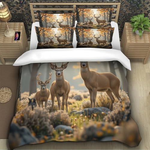 Parure de lit cerf housse de couette imprimé 3d hypoallergique - 5