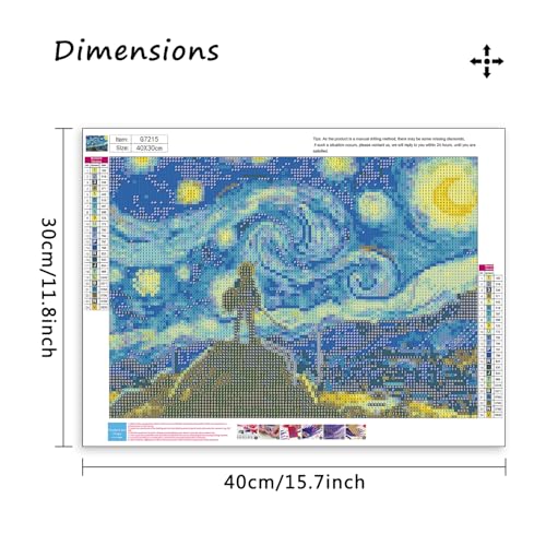 Image of MBNTJHT DIY Anime Diamond Art Kits for Adults Beginners,Easy Starry Night Diamond Painting Kits for Adults,Cartoon Full Drill Gem Art Kits for Home Wall Decor 12X16 Inch.