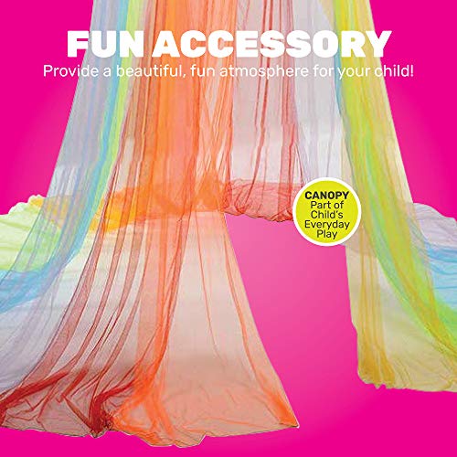 Constructive Playthings - Kdk-94 Rainbow Retreat Canopy For Kids, Hanging Multi-Colored Mesh Net For Playroom, Classroom, Or Bedroom #TOP2