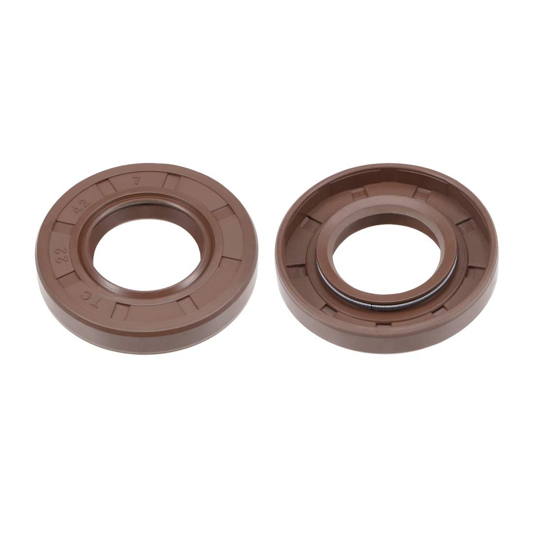 uxcell Oil Seal 22mm Inner Dia 42mm OD 7mm Thick Fluorine Rubber Double Lip Seals 2Pcs