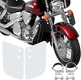 Motorcycle Front Fork Lower Small Wind Deflectors & Hardware Mounting Clamps fits for Harley Honda Yamaha...