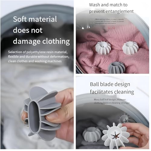 Image of SHUTTLE ART 8Pcs Anti-Winding Washing Machine Ball, Laundry Ball Laundry Dryer Balls, Reusable Silicone Soft Washing Balls, Alternative for Quick Washing Washing Machine