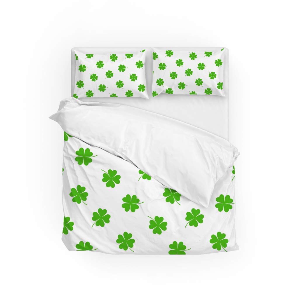 Housse de couette trèfle CHEHONG en polyester doux avec taie d'oreiller pour lit