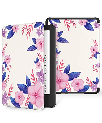 GVIEWIN Case for All-New Kindle 10th Generation 2019 Release Only, Flowers Leather PC