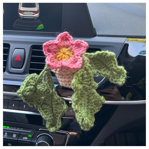 Image of Crochet flower Car Vent Clips,Car Air Freshener Vent Clip,Car Accessories Interior Aesthetic Car Accessories Gifts for Women Girls