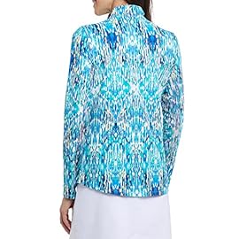 Tribal Women’s L/S Mock Neck Top-Lagoon