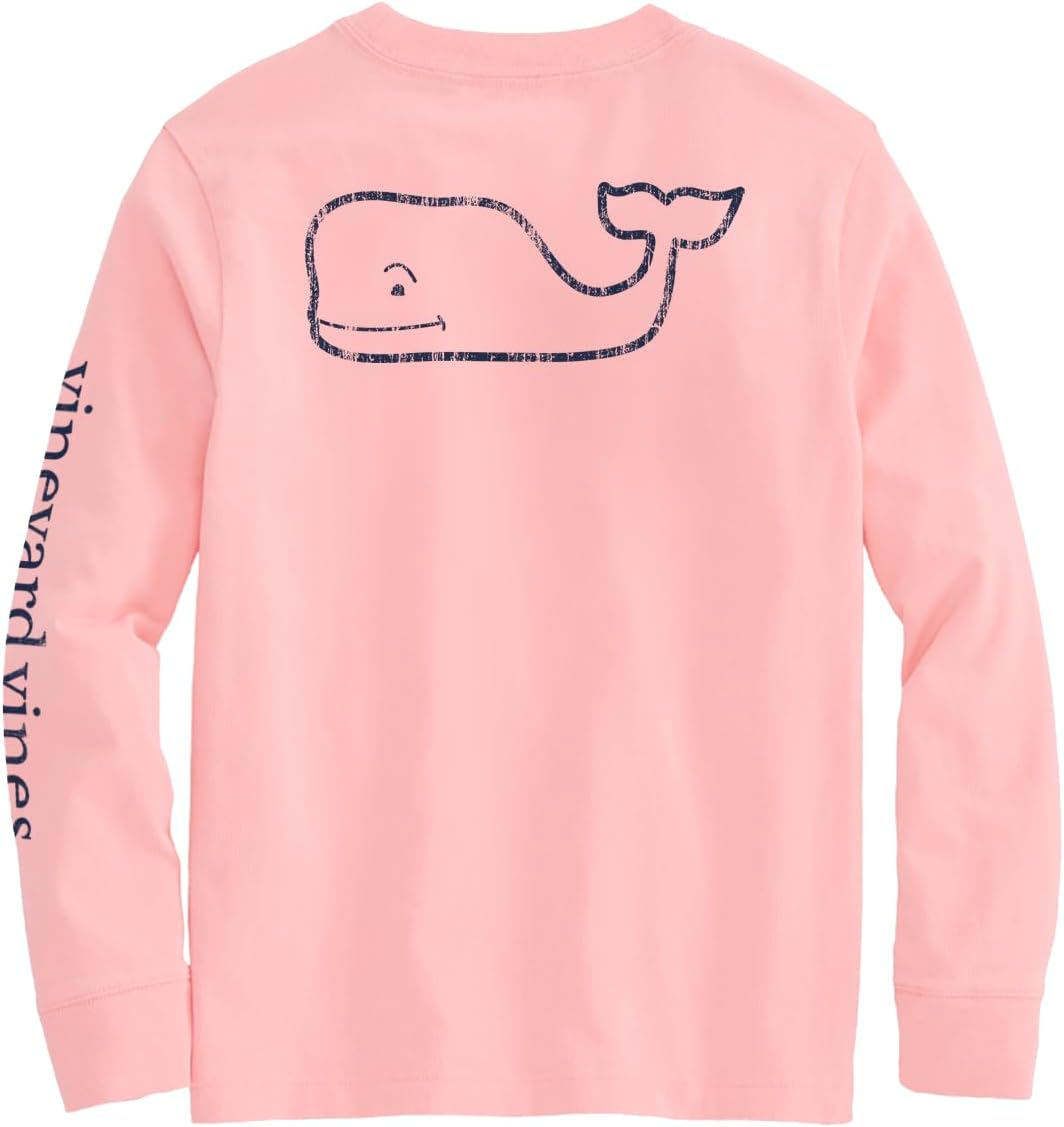 Vineyard Vines Girls Vintage Whale Long-Sleeve Pocket Tee