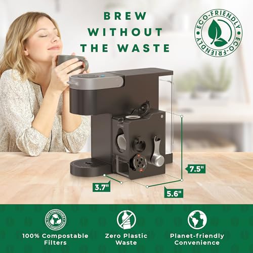 SavePod Coffee Pod Maker with Reusable Coffee Pods, Compatible with Keurig and K-Cup Coffee Machines, Smart, Easy to Use & Convenient (Black, Small)