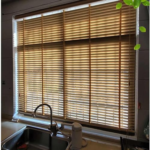 Persianas venecianas de madera horizontales para protección solar en ventanas del hogar 5