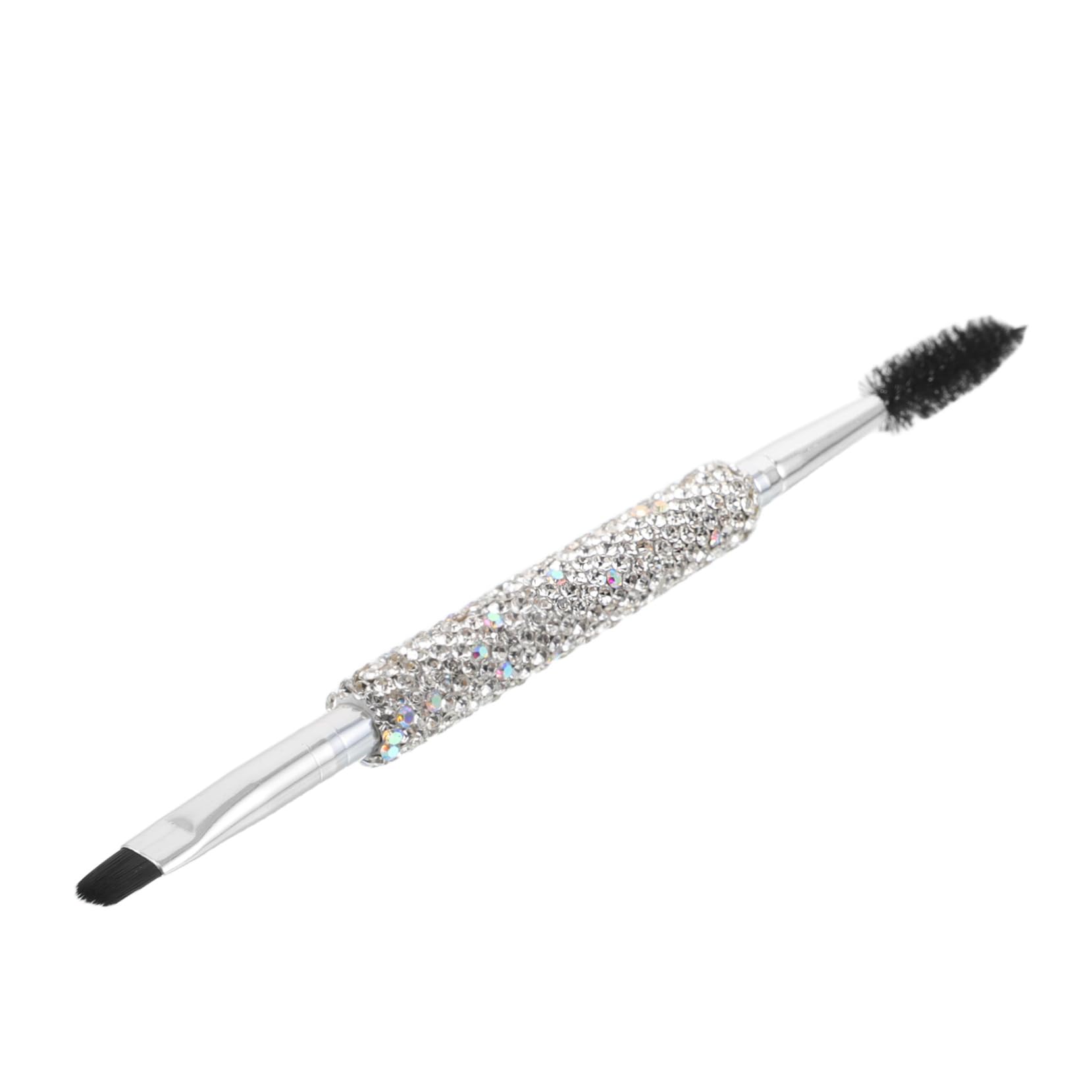 FOYTOKI Rhinestone Dual Ended Eyebrow Brush Lash Separator Angled Flat Head for Precise Shaping Grooming Portable Beauty Tool for Effortless Makeup Application