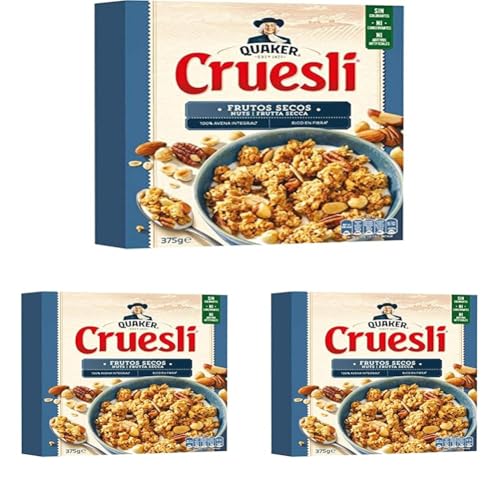 Quaker Cruesli Nuts, 375g (Paquete de 3)