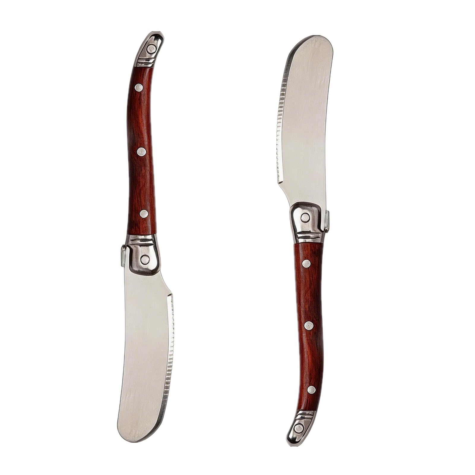 FJYXCHENXM 2 Pcs Butter Knife Spreader Professional Stainless Steel with Ergonomic Brown Handle for Home Kitchen Party