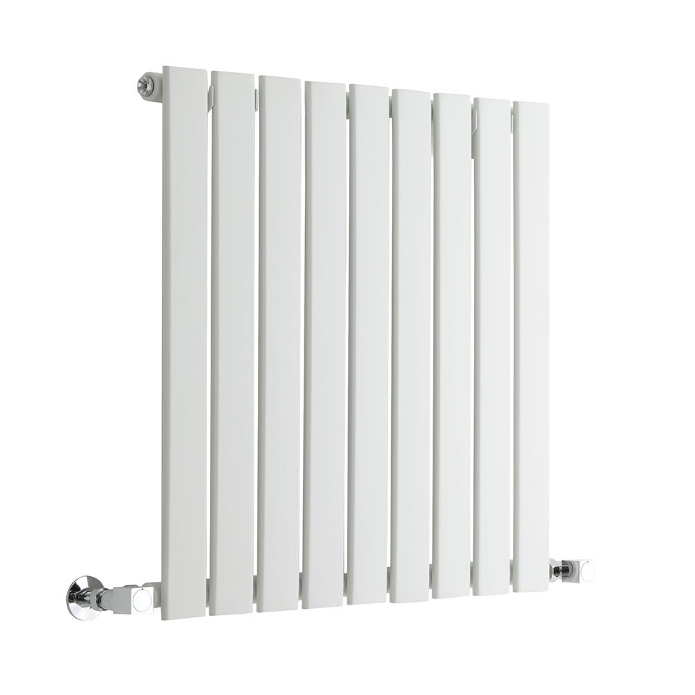 Milano White Alpha Horizontal Single Flat Panel Radiator - 635 X 630Mm