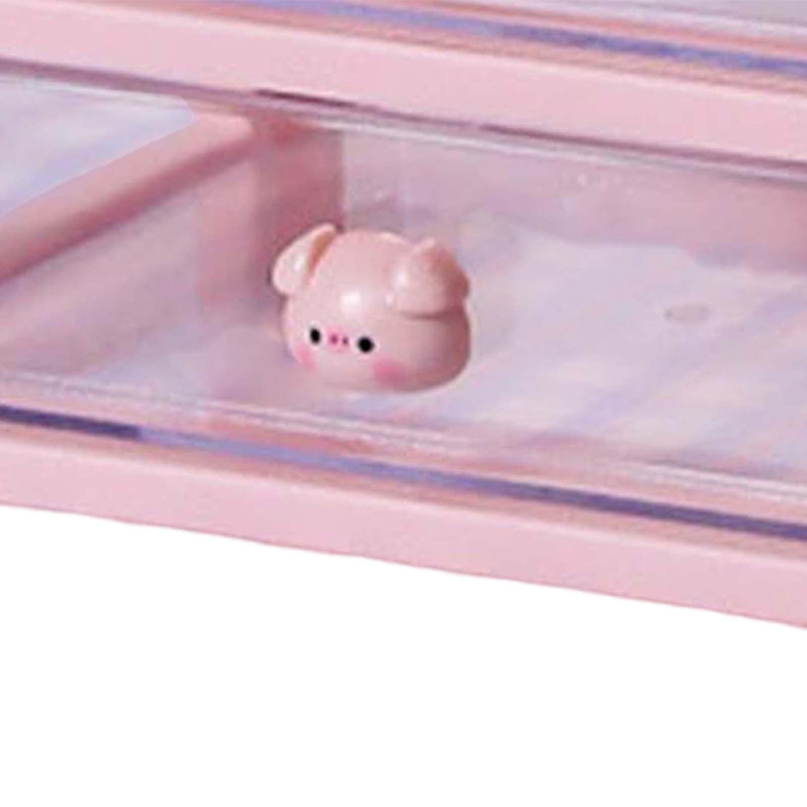 Set di 2 organizer da scrivania per cassetti e cosmetici, per tavolo da toeletta, 5 cassetti, rosa