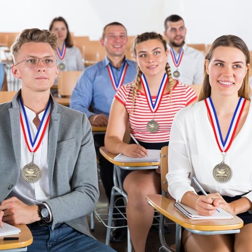 Quelay 30 Pcs 2'' Award Medals Bulk Gold Winner Medals with Neck Ribbons Metal Trophy Award Prize Gift for Tournaments, Competitions, Party, Kids and Adults(30 Pcs, Academic Excellence) - Thumbnail 7