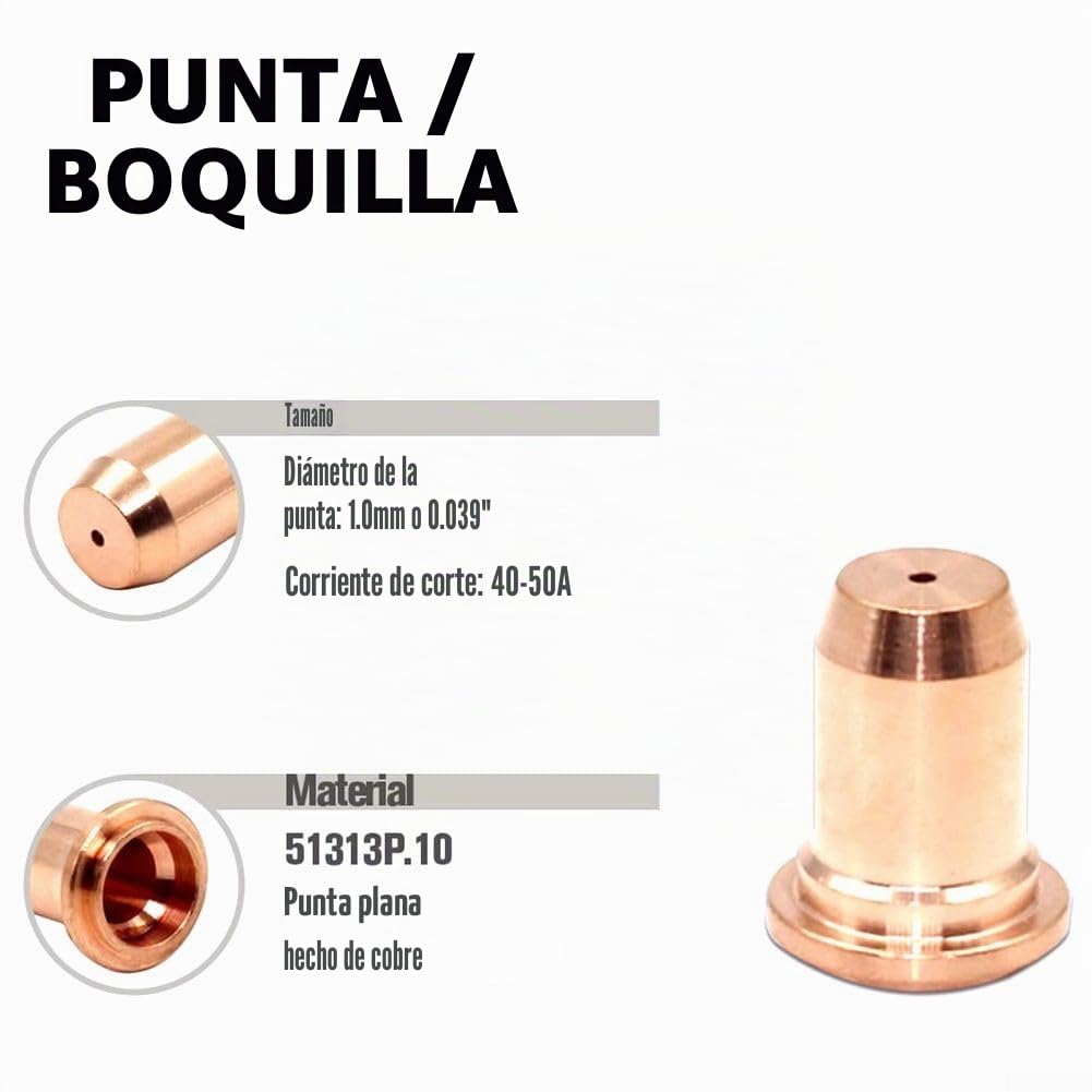 IPT40 PT40 PT60 IPT60 - Surtido de electrodos de punta de antorcha de corte de plasma fiable para linterna de corte de plasma PTM-60 / para IPT-60 / PT40 / IPT-40 / series