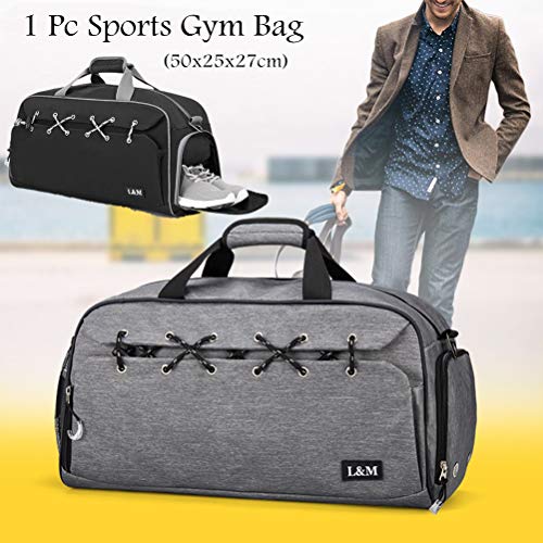 Bolsa de viagem de grande capacidade, bolsa de ginástica com compartimento para sapatos, bolsa Oxfor