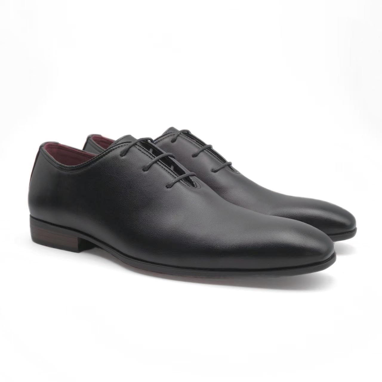 Finishing & Sewing Chaussures d'affaires à lacets pour homme, marron, en cuir, chaussures Oxford classiques, chaussures formelles pour homme
